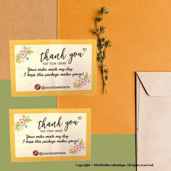 Thank You Poshmark, Etsy , Ebay   Packaging Insert Card - Picture 4 of 9